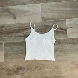 White ruffled Hollister crop tank